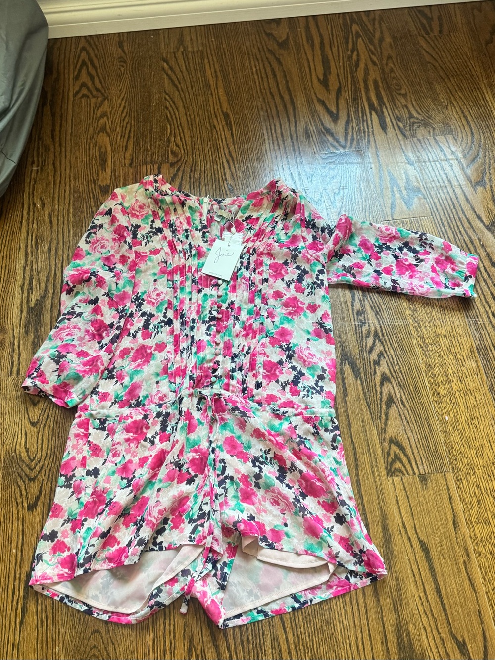 New JOSIE Floral Pink & Green Short Romper Jumpsuit